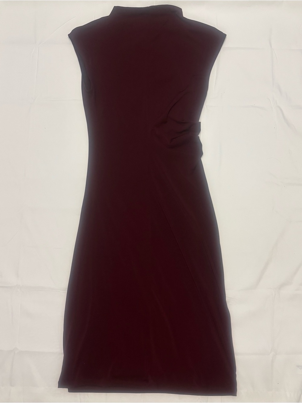 Source Unknown Sleeveless Mock Neck Maxi Dress in Burgundy
